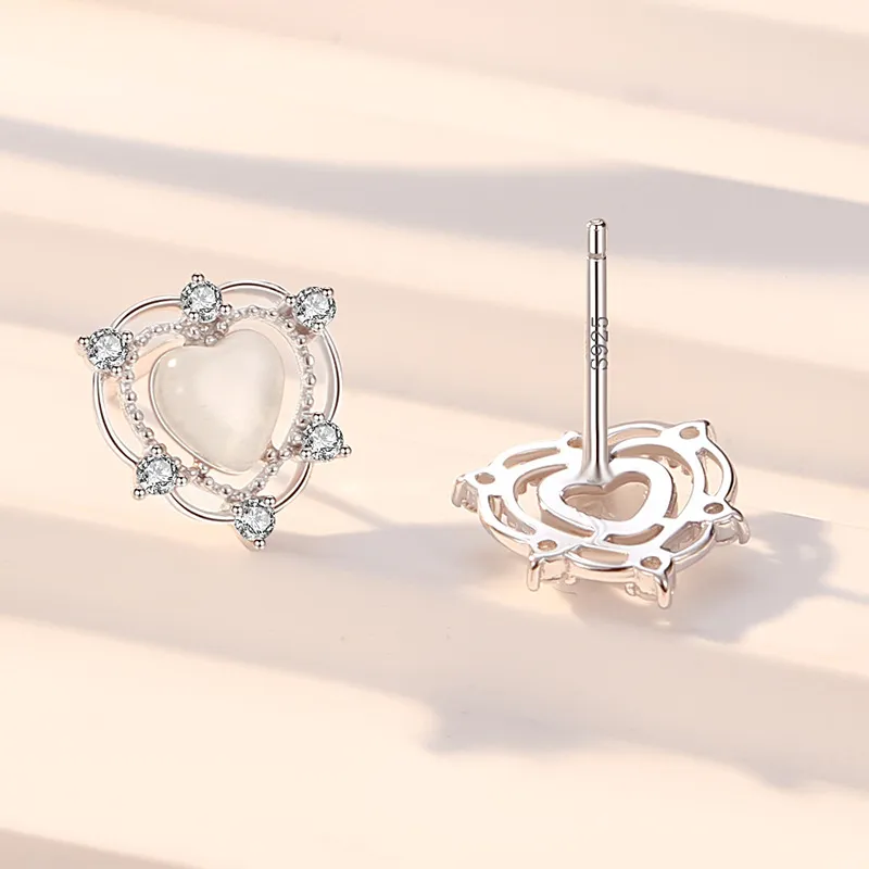 UX S925 Silver Stud Earrings Women's-3
