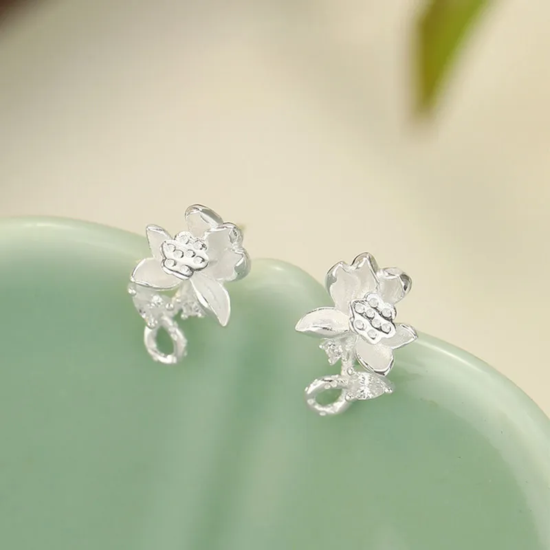 UX S999 Silver Stud Earrings Women's-2