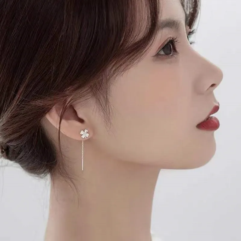 UX S925 Silver Drop Earrings Women's-4