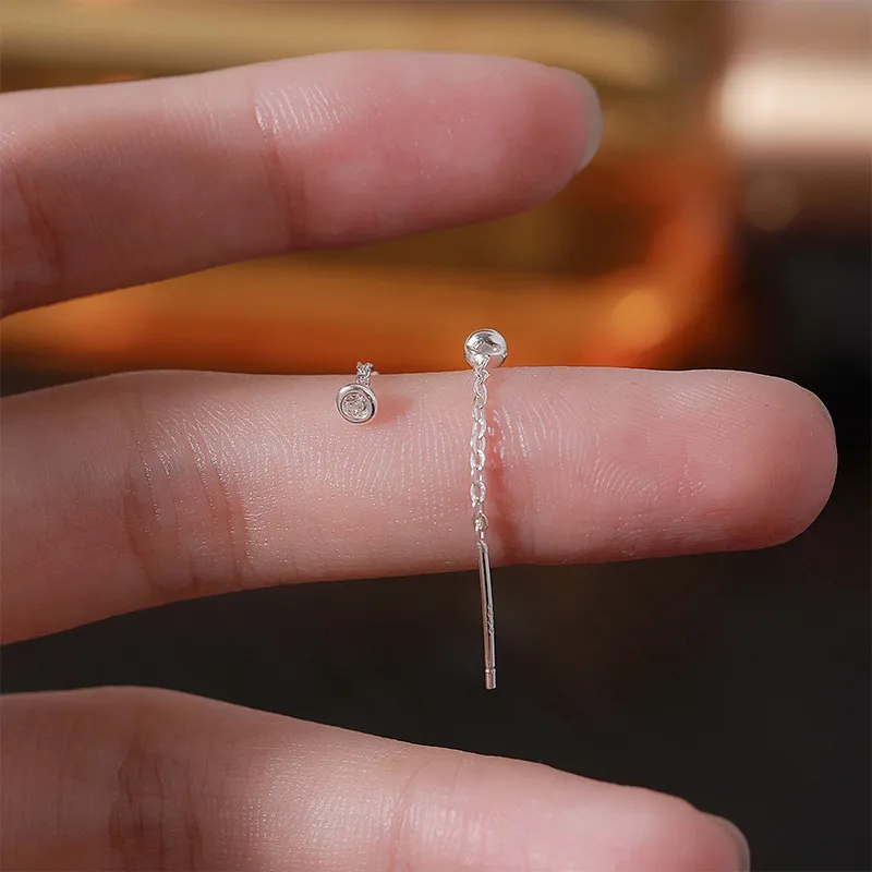 UX S999 Fine Silver Drop Earrings Women's-3