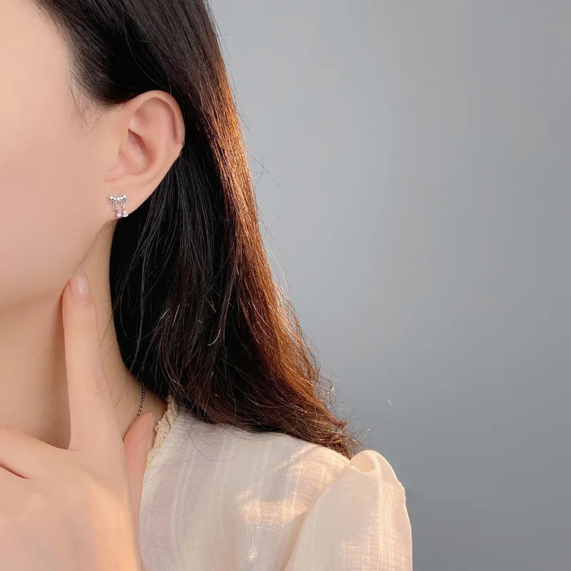 UX S925 Silver Stud Earrings Women's-4
