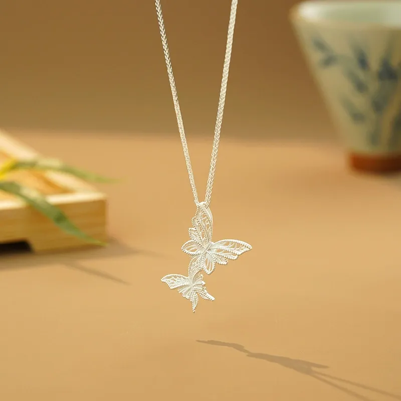 UX S999 Fine Silver Necklaces Women's-2
