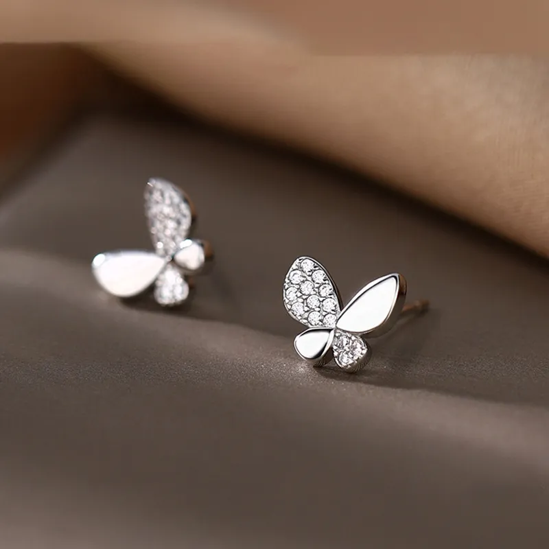 UX S925 Silver Stud Earrings Women's-4