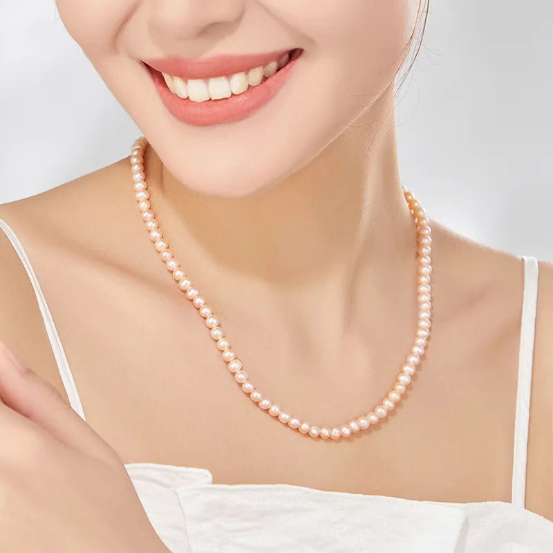 Lao Feng Xiang Pearl Necklaces Women's-5