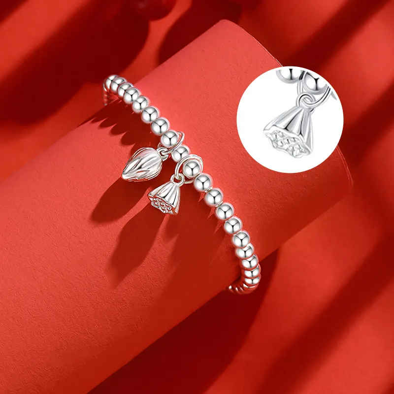 Lao Feng Xiang S999 Fine Silver Pure Silver Bracelets Women's-2