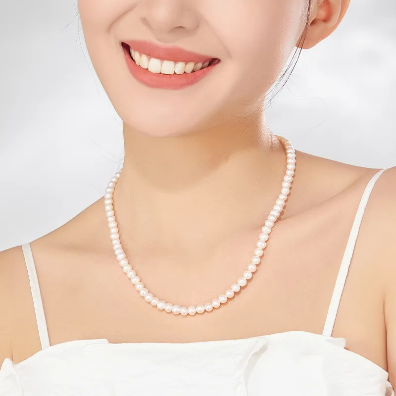 Lao Feng Xiang Pearl Necklaces Women's-5