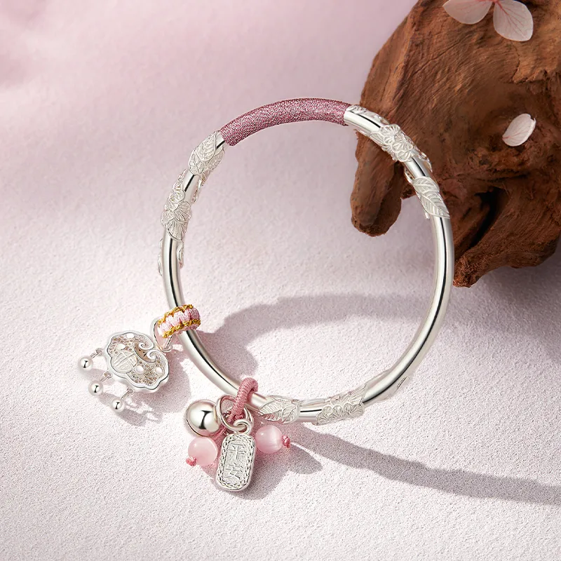 Lao Feng Xiang S 999 Fine Silver Bangles Unisex-5
