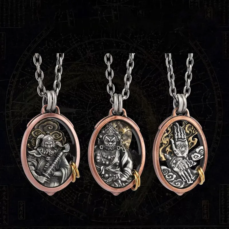 Three Blessings Of Happiness 925 Sterling Silver Necklaces Unisex-1