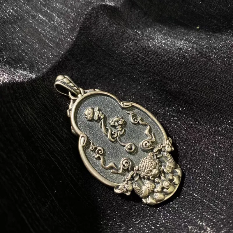 Three Blessings Of Happiness 925 Sterling Silver Necklaces Unisex-4