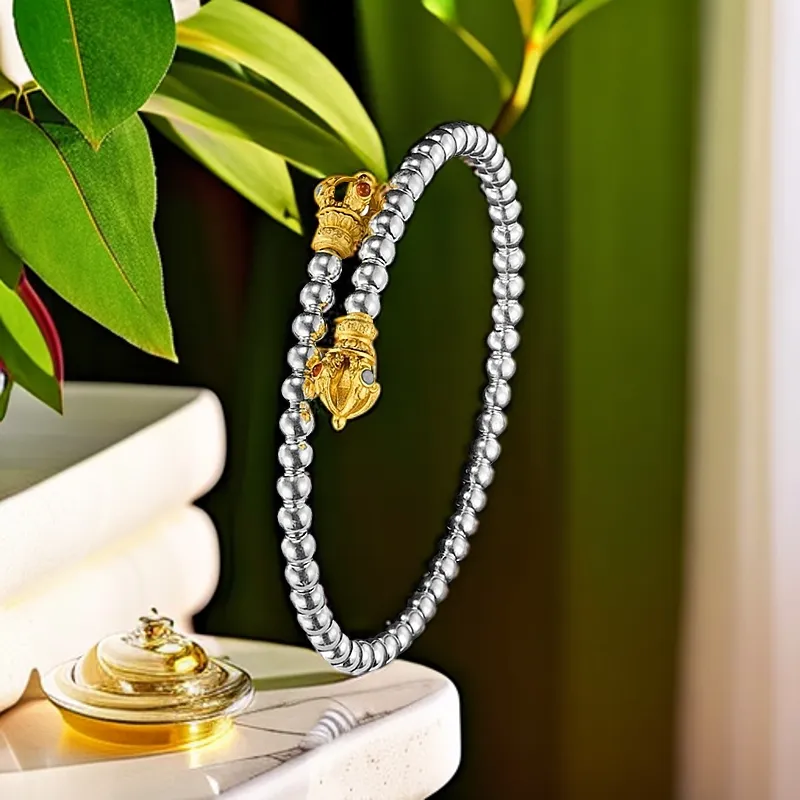Three Blessings Of Happiness 925 Sterling Silver Bangles Unisex-3