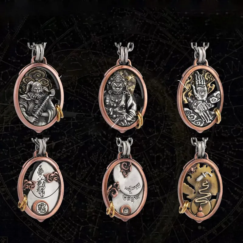 Three Blessings Of Happiness 925 Sterling Silver Necklaces Unisex-3