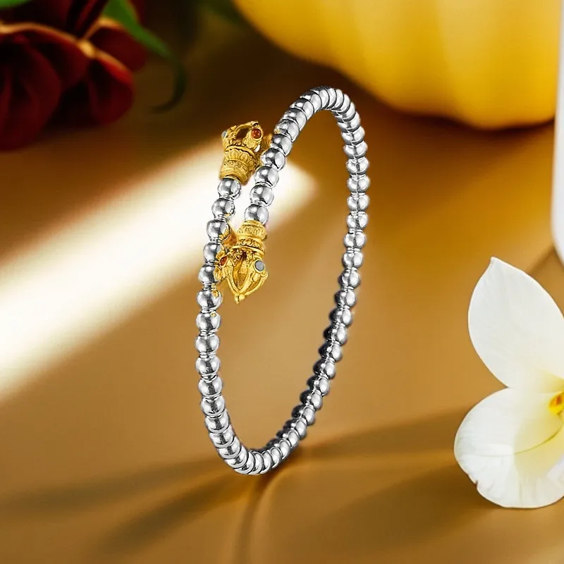 Three Blessings Of Happiness 925 Sterling Silver Bangles Unisex-2