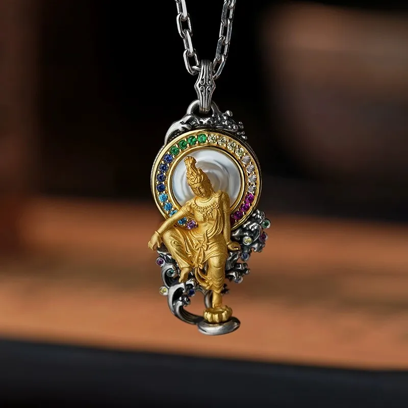 Three Blessings Of Happiness S925 Silver Necklaces Unisex-2