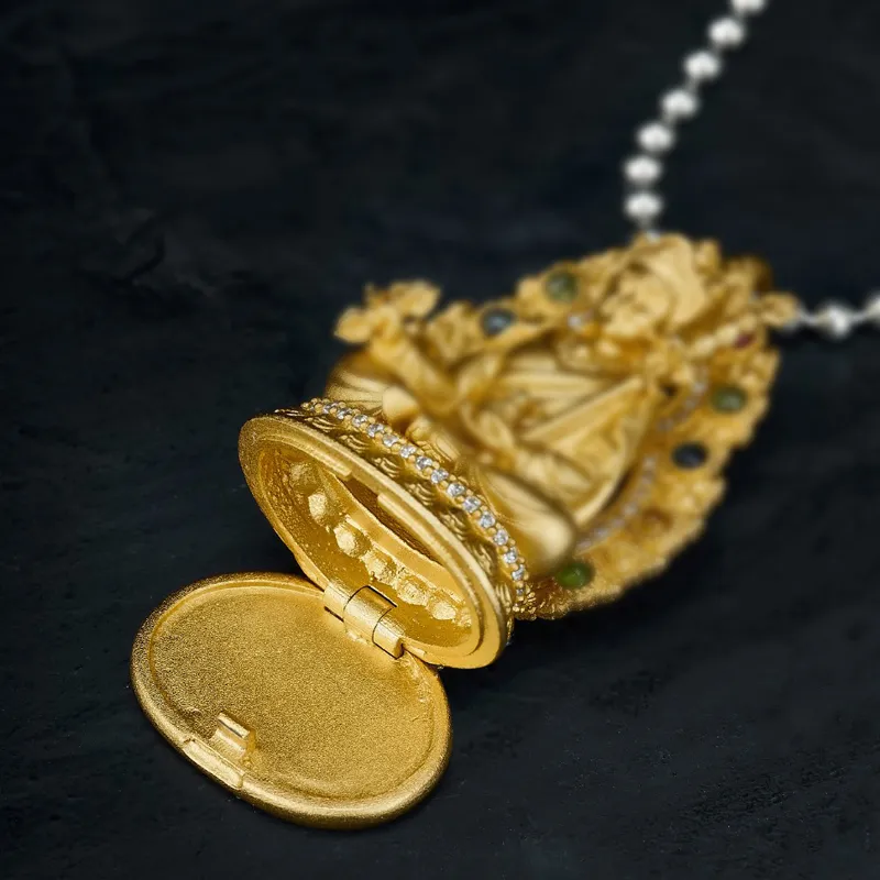 Three Blessings Of Happiness S925 Silver Necklaces Unisex-3