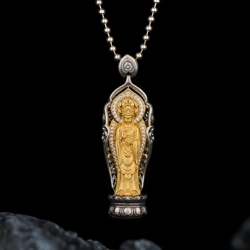 Three Blessings Of Happiness S925 Silver Necklaces Unisex-2