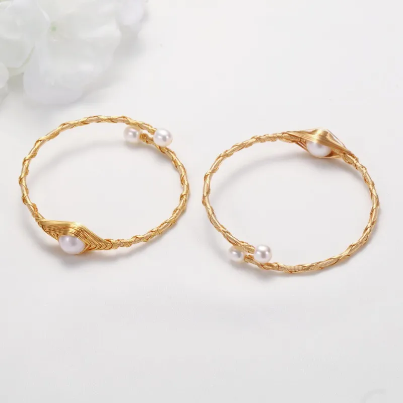 Andaozi Pearl Bangles Women's-4