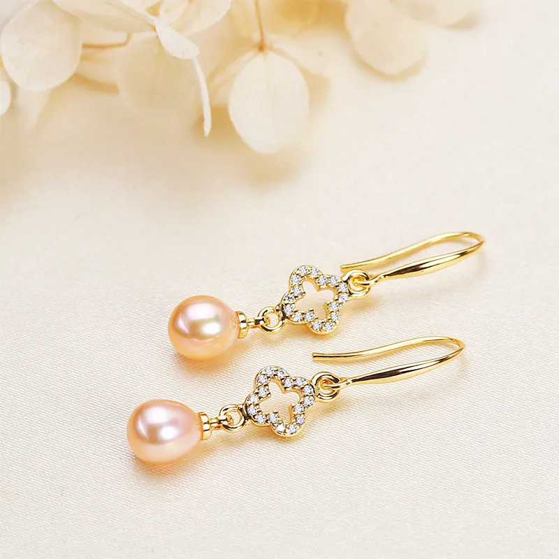 Andaozi Pearl Earrings Women's-3