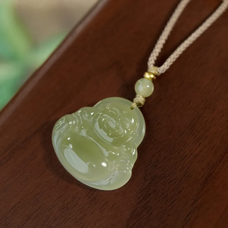 Andaozi Hetian Jade Pendants Pale Greenish White Jade Women's-5