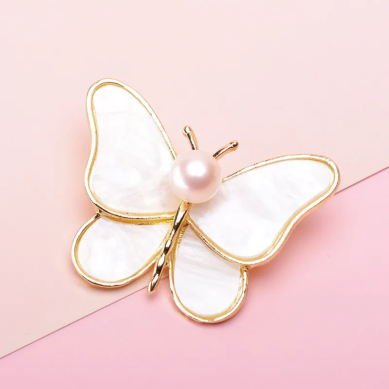 Andaozi Pearl Brooches Women's-1