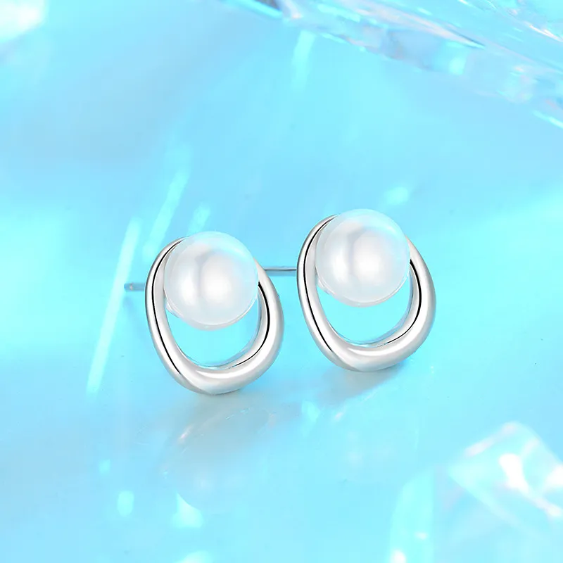 Andaozi Pearl Stud Earrings Women's-4