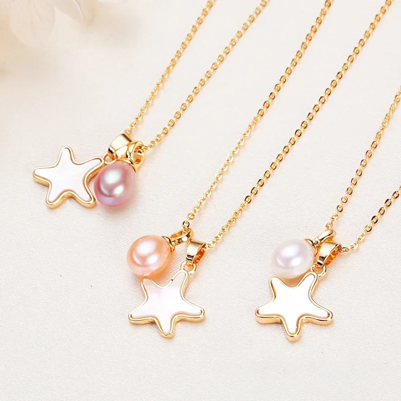 Andaozi Pearl Necklaces Women's-2