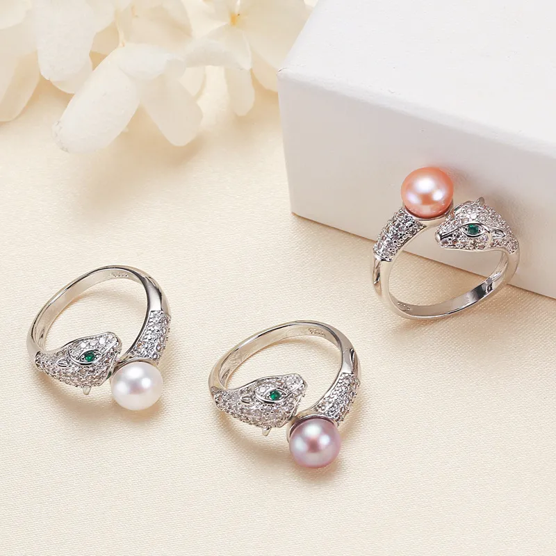 Andaozi Pearl Rings Women's-2