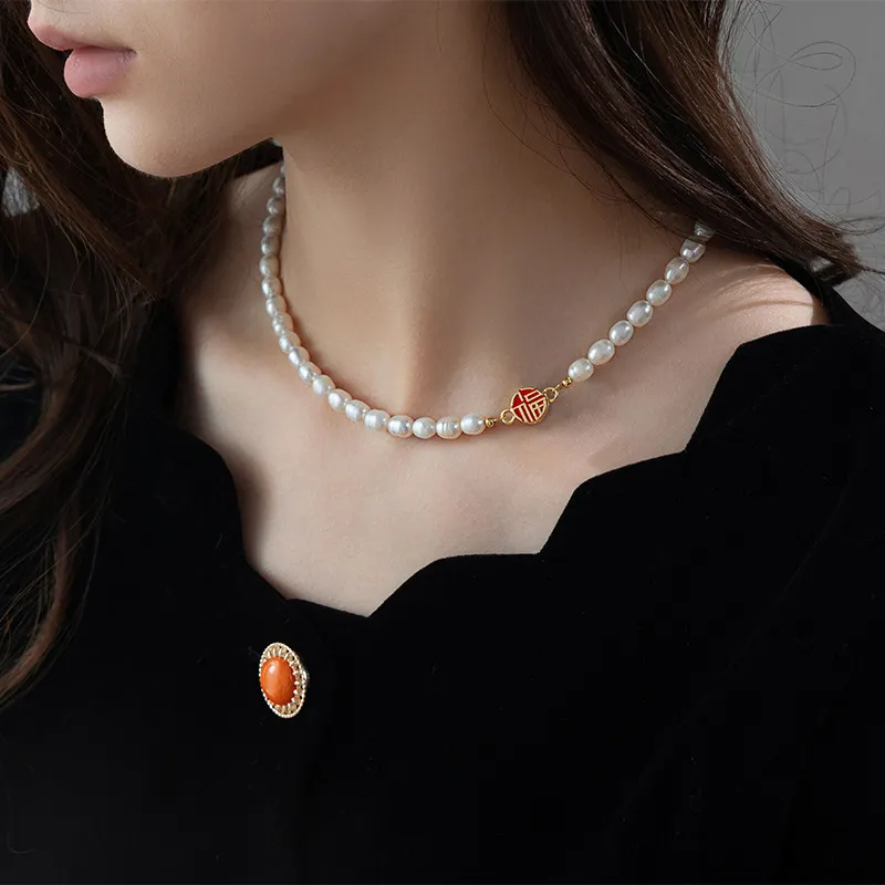 Andaozi Freshwater Pearl Necklaces Women's-2