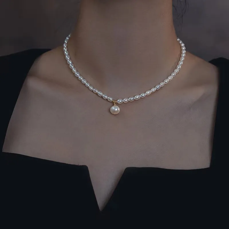 Andaozi Pearl Necklaces Women's-4