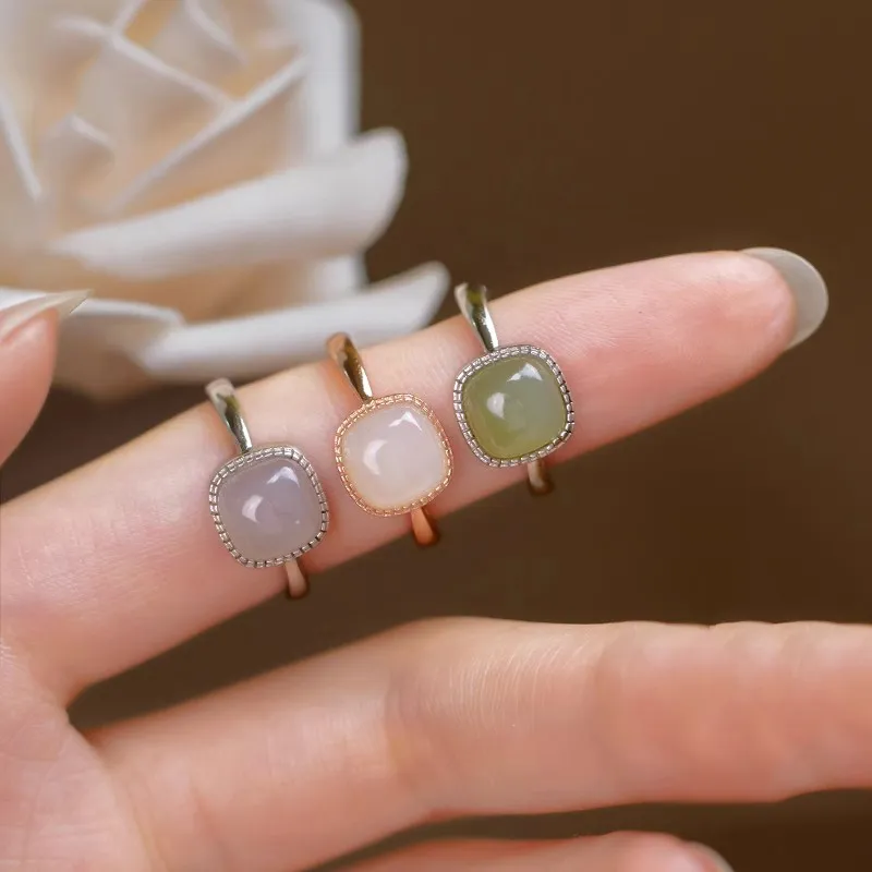 Andaozi Hetian Jade Rings Dusty Pink Women's-1