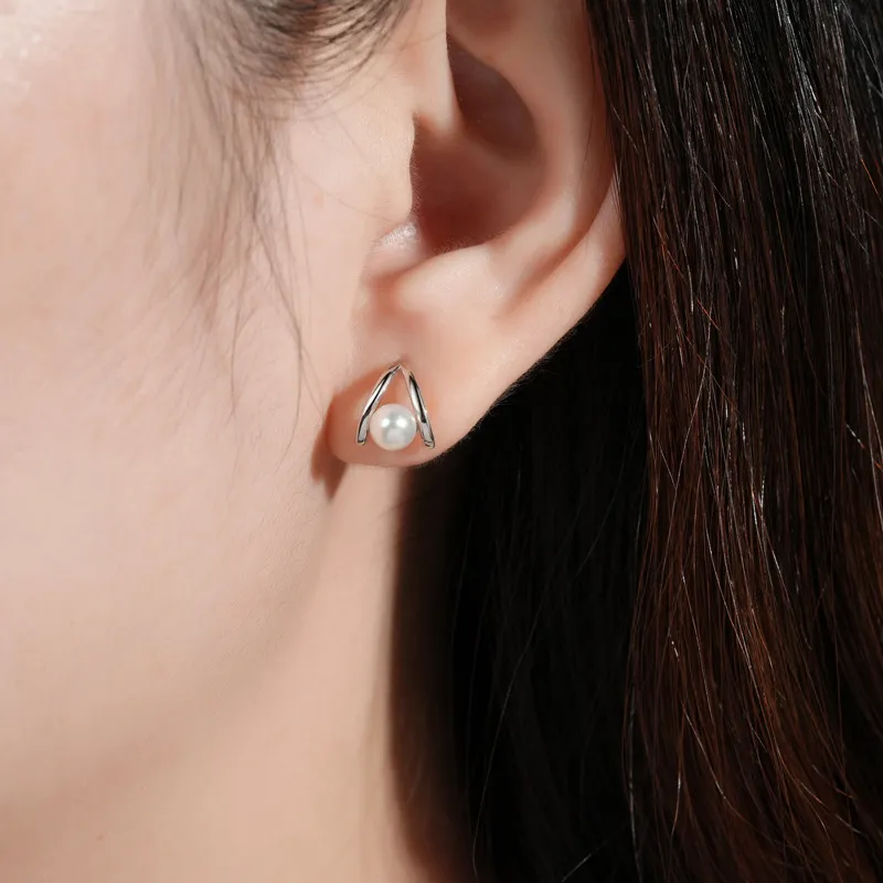 Andaozi Pearl Stud Earrings Women's-3
