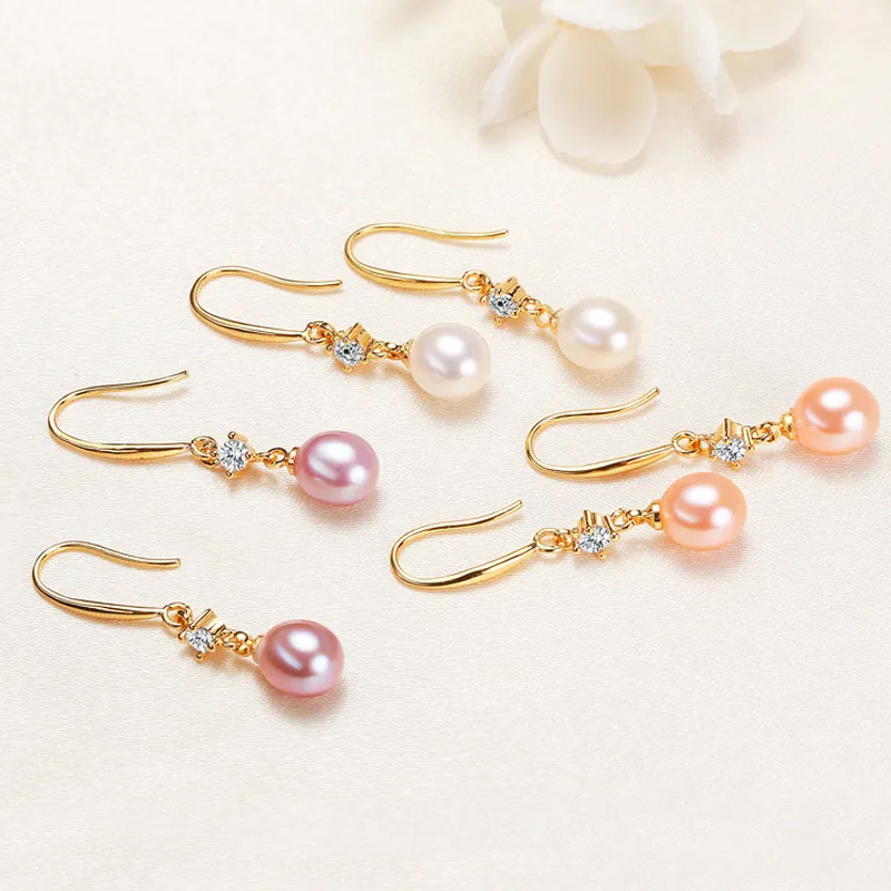 Andaozi Pearl Earrings Women's-2