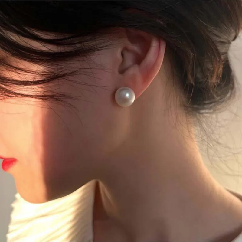 Andaozi Pearl Stud Earrings Women's-3