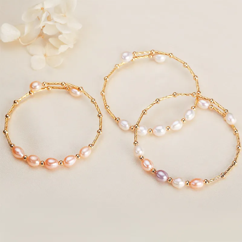 Andaozi Pearl Bangles Women's-2