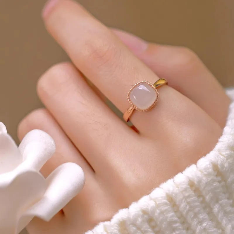 Andaozi Hetian Jade Rings Dusty Pink Women's-8