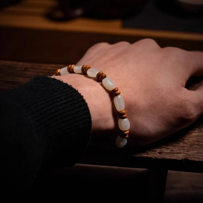 Andaozi Hetian Jade Bracelets White Jade Unisex-1