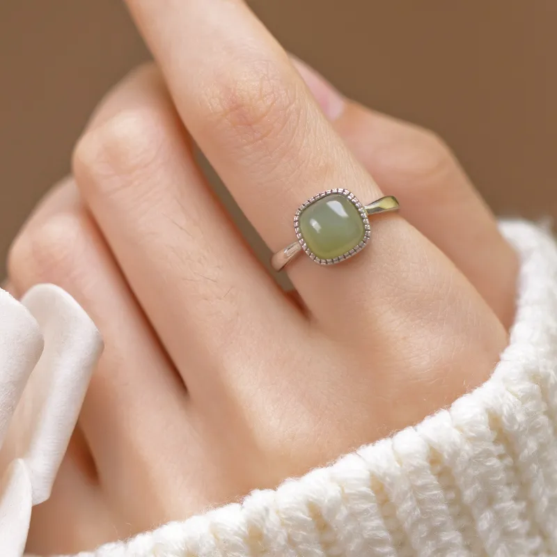 Andaozi Hetian Jade Rings Dusty Pink Women's-2