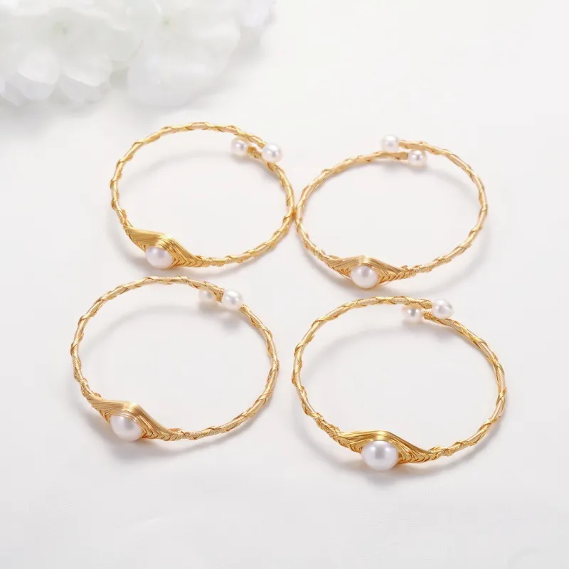 Andaozi Pearl Bangles Women's-2