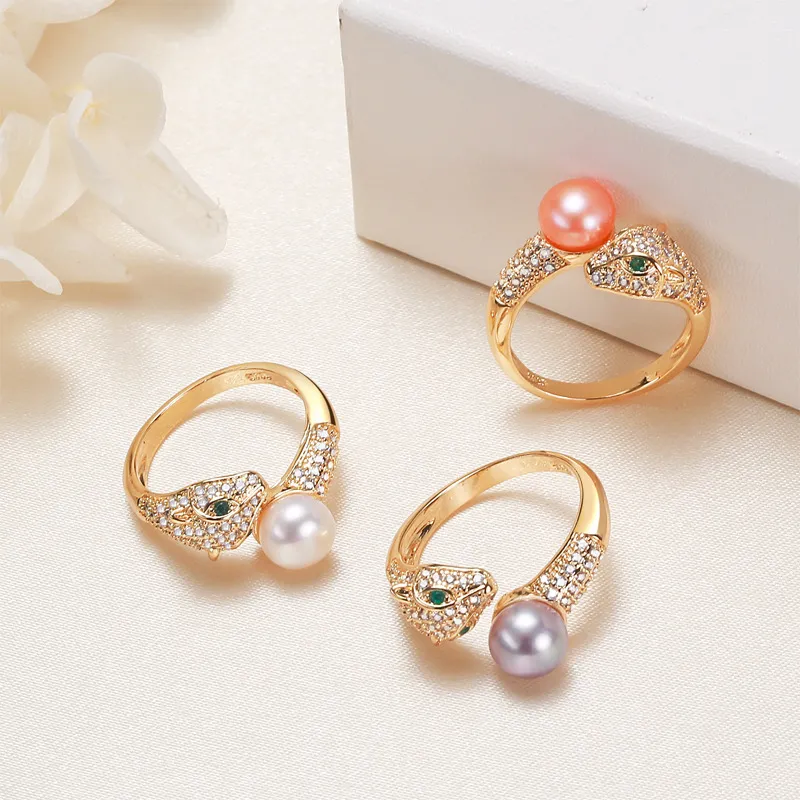 Andaozi Pearl Rings Women's-1