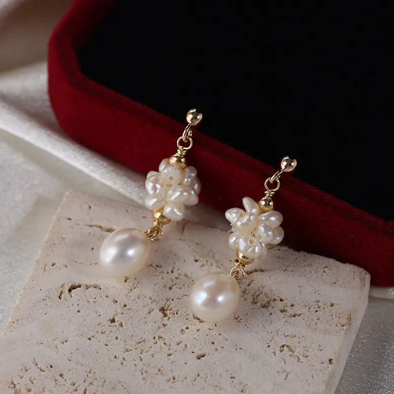 Andaozi Pearl Earrings Women's-3