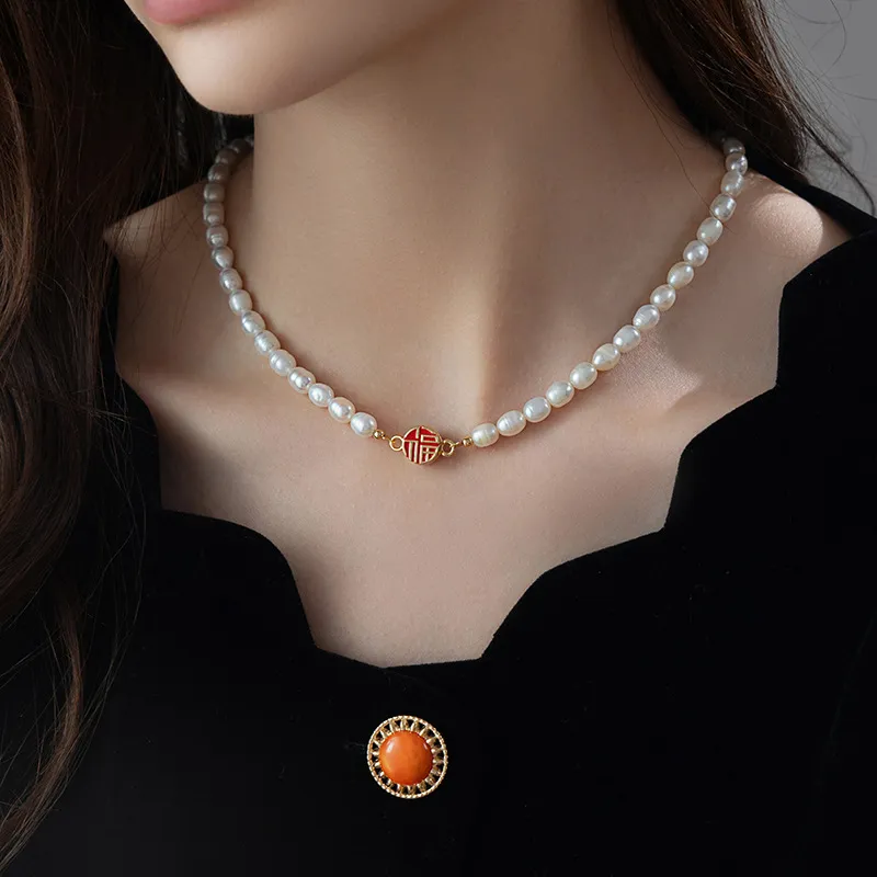 Andaozi Freshwater Pearl Necklaces Women's-1