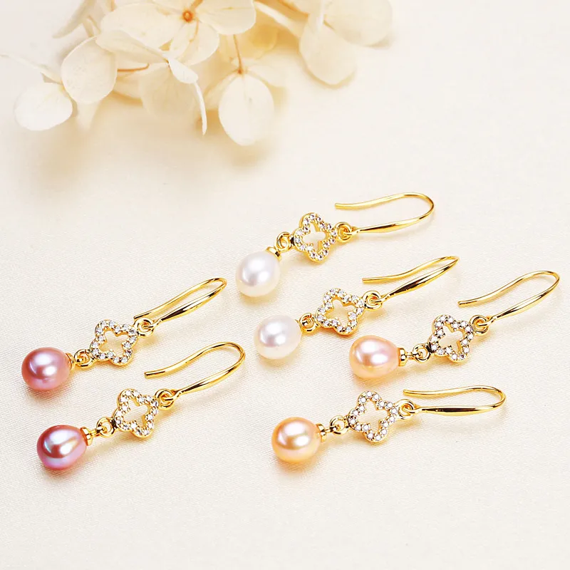 Andaozi Pearl Earrings Women's-1