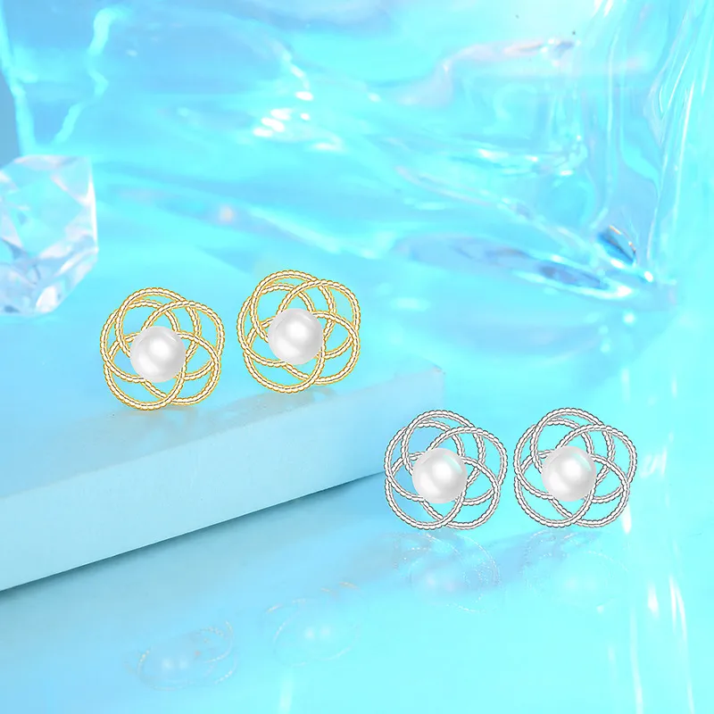 Andaozi Pearl Stud Earrings Women's-2