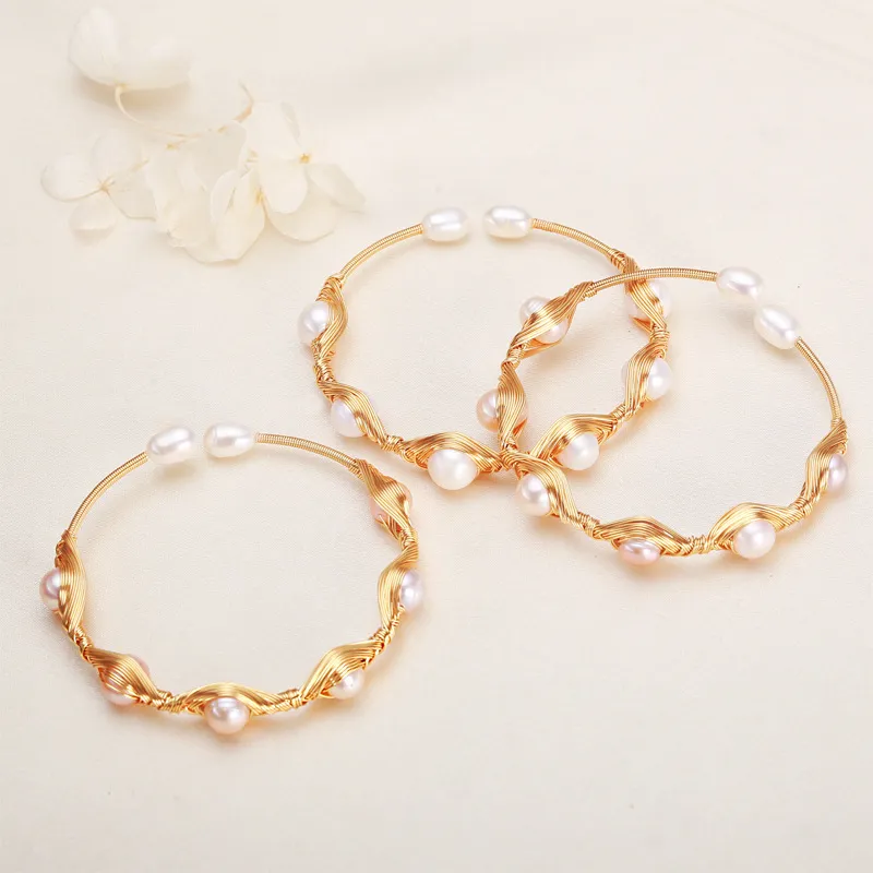 Andaozi Pearl Bangles Women's-4