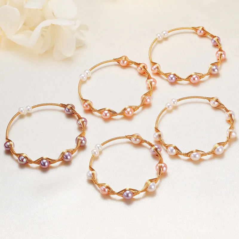 Andaozi Pearl Bangles Women's-1