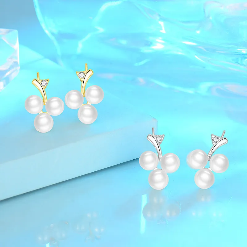 Andaozi Pearl Stud Earrings Women's-2