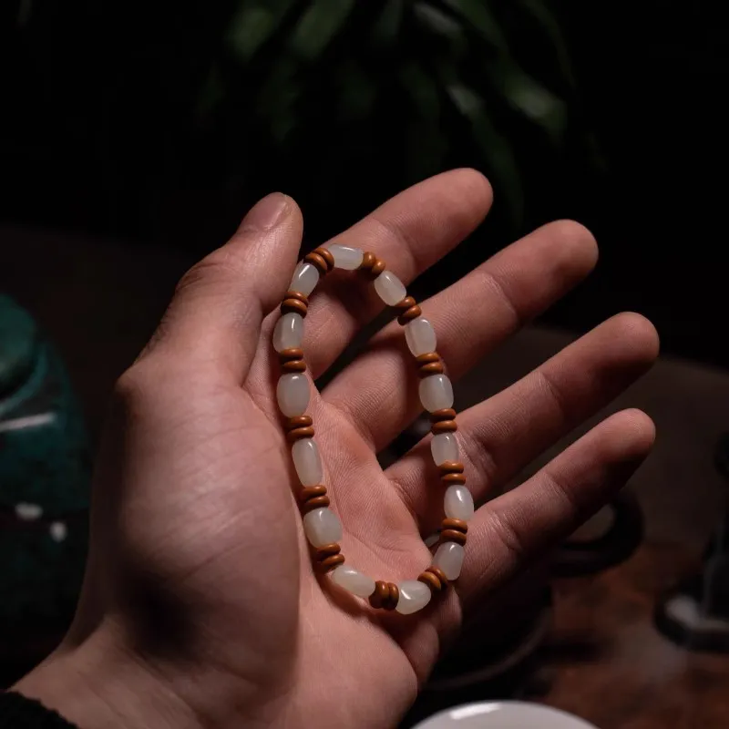 Andaozi Hetian Jade Bracelets White Jade Unisex-2