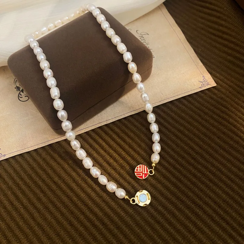 Andaozi Freshwater Pearl Necklaces Women's-4