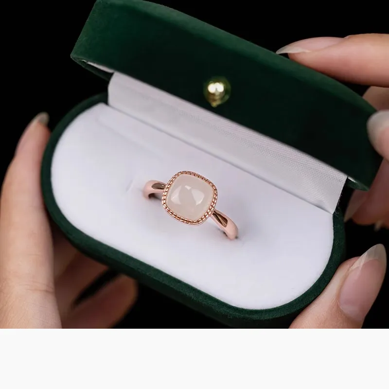 Andaozi Hetian Jade Rings Dusty Pink Women's-7