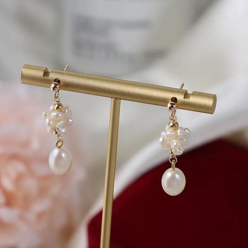 Andaozi Pearl Earrings Women's-2
