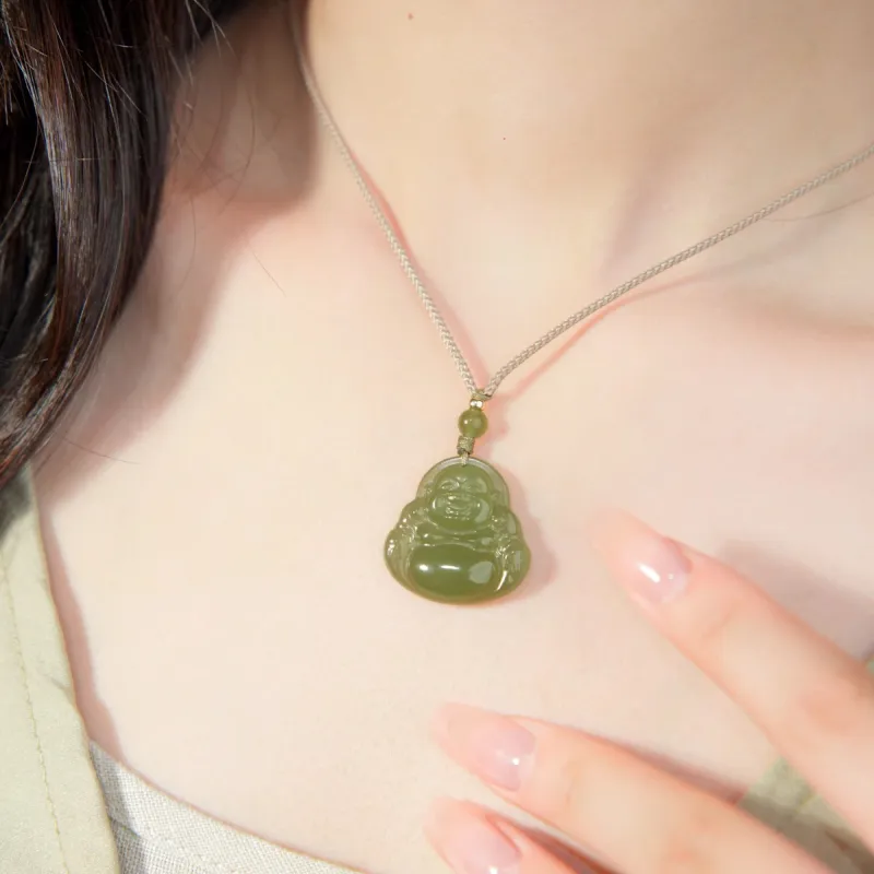Andaozi Hetian Jade Pendants Pale Greenish White Jade Women's-2